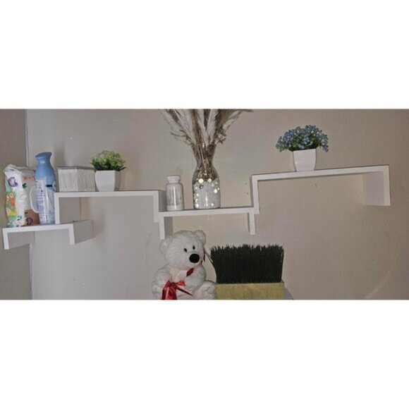New Set of 5 Floating Wall Shelves for Bathroom, Bedroom, and Living Room Decor - Picture 8 of 11